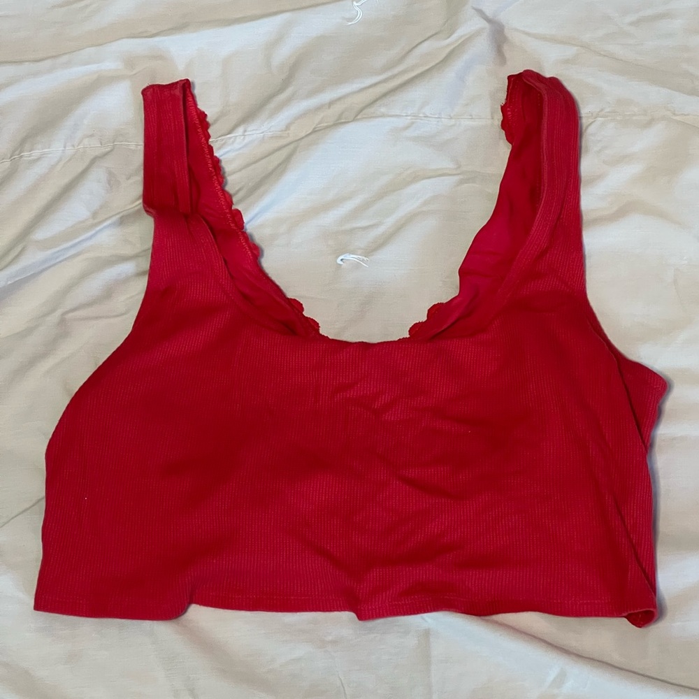 Aerie Holiday Best Lace Waffle Longline Bralette